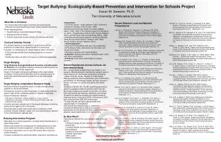 Target Bullying: Ecologically-Based Prevention and Intervention for Schools Project