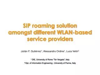 SIP roaming solution amongst different WLAN-based service providers