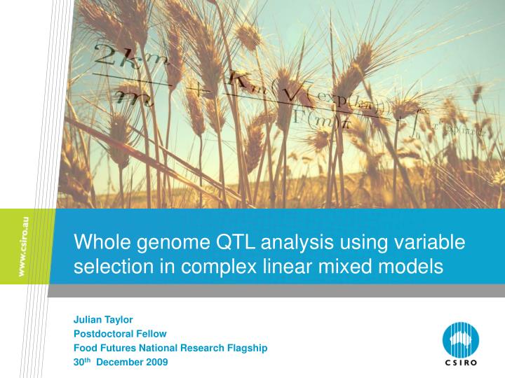 whole genome qtl analysis using variable selection in complex linear mixed models