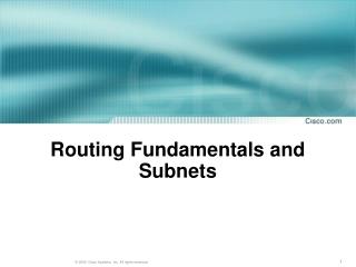 routing fundamentals and subnets