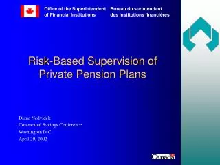 Risk-Based Supervision of Private Pension Plans