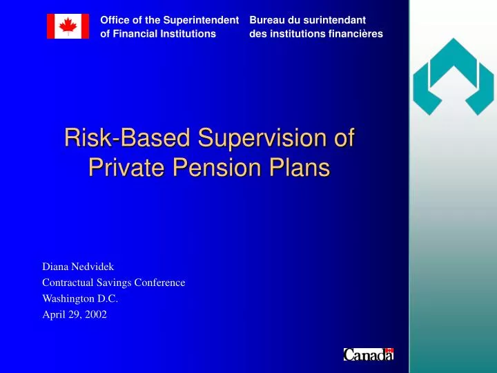 risk based supervision of private pension plans