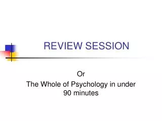 REVIEW SESSION