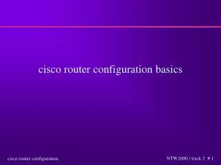 cisco router configuration basics