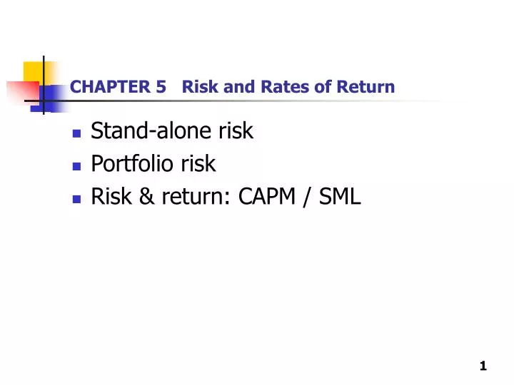 chapter 5 risk and rates of return