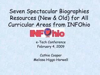 Seven Spectacular Biographies Resources (New &amp; Old) for All Curricular Areas from INFOhio