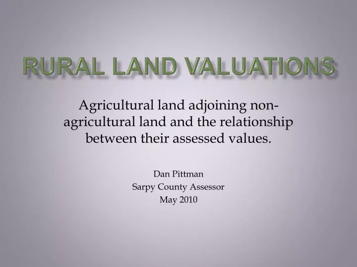 rural land valuations