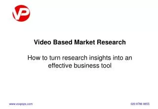 Video Based Market Research How to turn research insights into an effective business tool