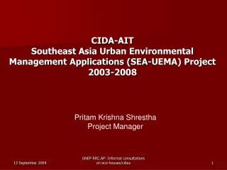 CIDA-AIT Southeast Asia Urban Environmental Management Applications (SEA-UEMA) Project 2003-2008