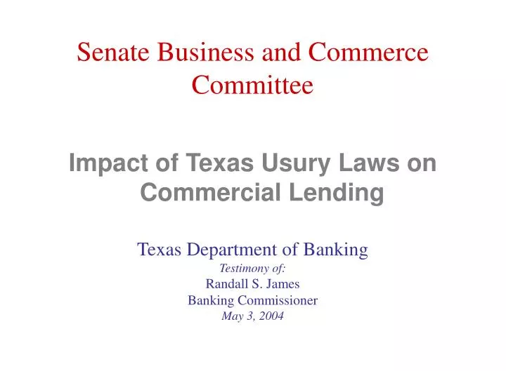 impact of texas usury laws on commercial lending