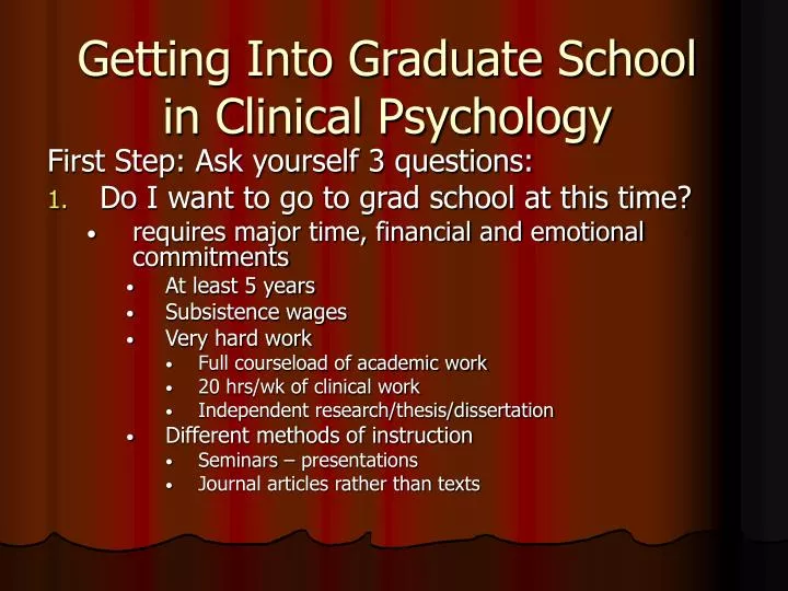 getting into graduate school in clinical psychology