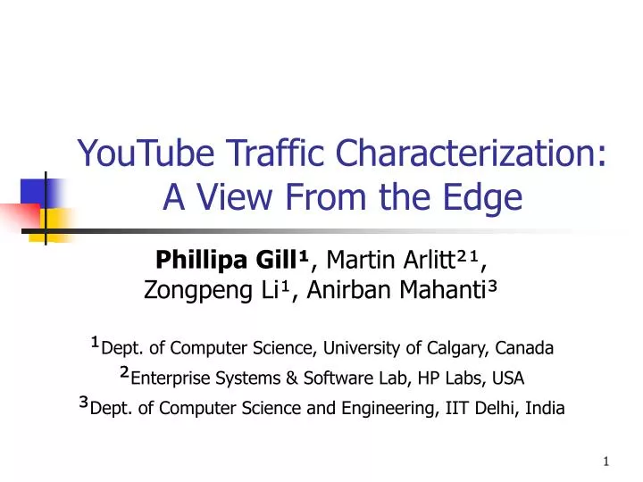 youtube traffic characterization a view from the edge
