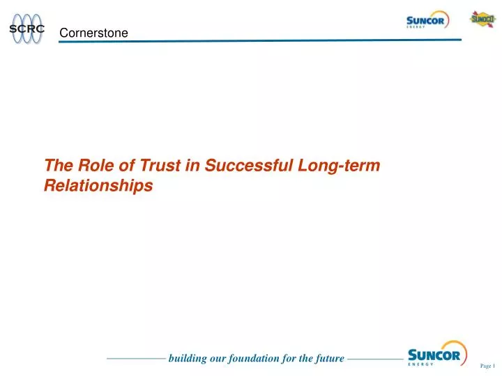 the role of trust in successful long term relationships