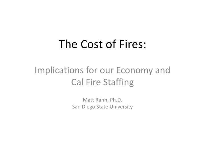 the cost of fires