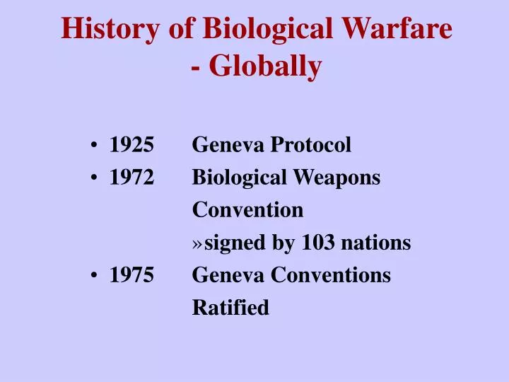 history of biological warfare globally