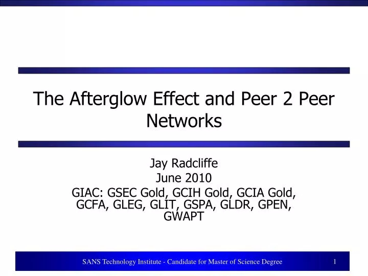 the afterglow effect and peer 2 peer networks
