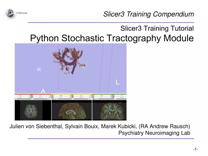 slicer3 training tutorial python stochastic tractography module