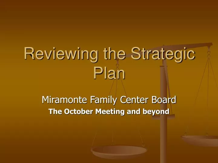 reviewing the strategic plan