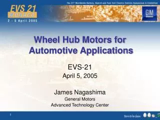 Wheel Hub Motors for Automotive Applications