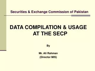 Securities &amp; Exchange Commission of Pakistan