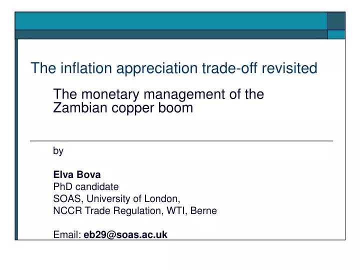 the inflation appreciation trade off revisited