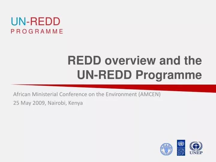 redd overview and the un redd programme