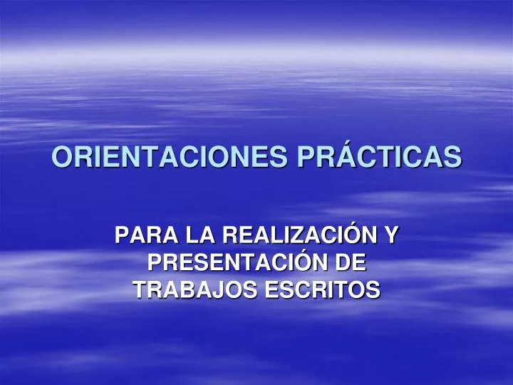 orientaciones pr cticas