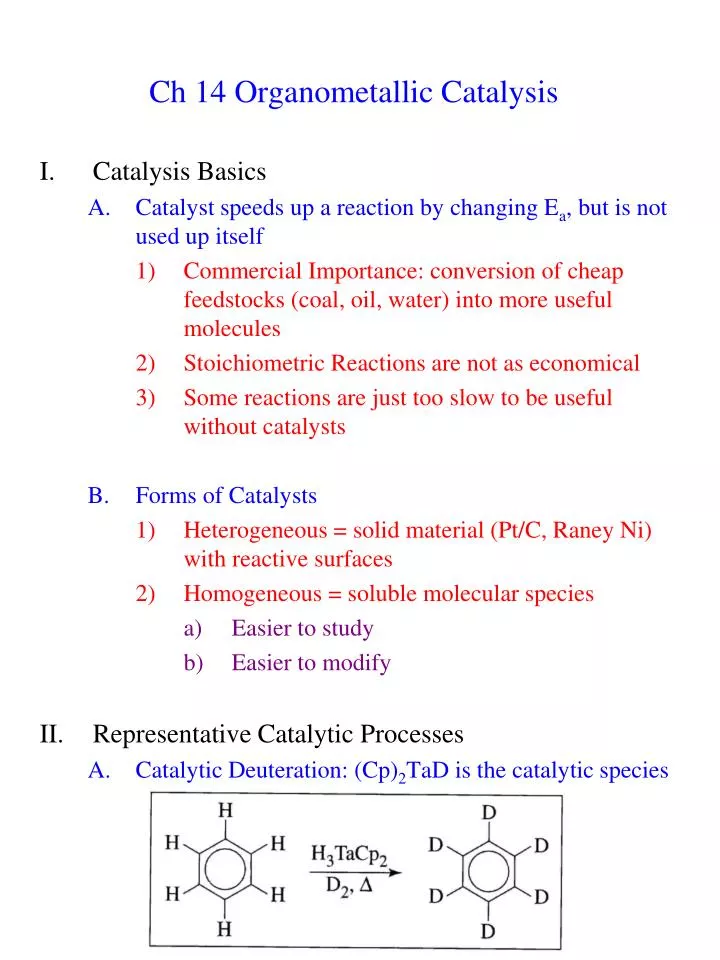 ch 14 organometallic catalysis