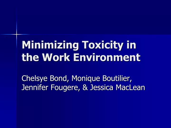 minimizing toxicity in the work environment
