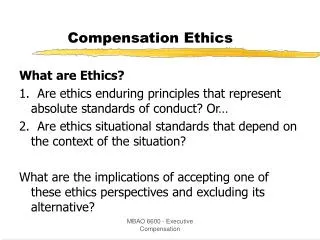 Compensation Ethics