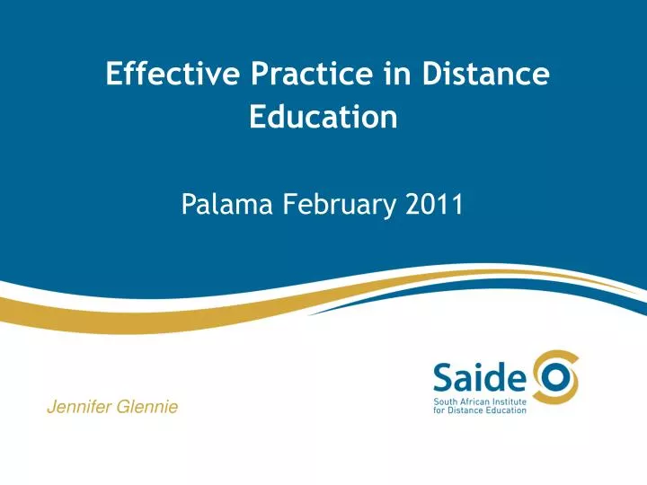 effective practice in distance education palama february 2011
