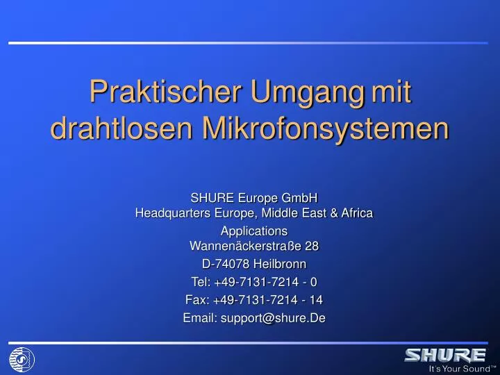 praktischer umgang mit drahtlosen mikrofonsystemen