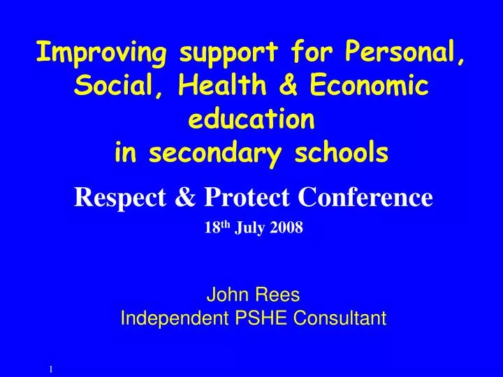 improving support for personal social health economic education in secondary schools