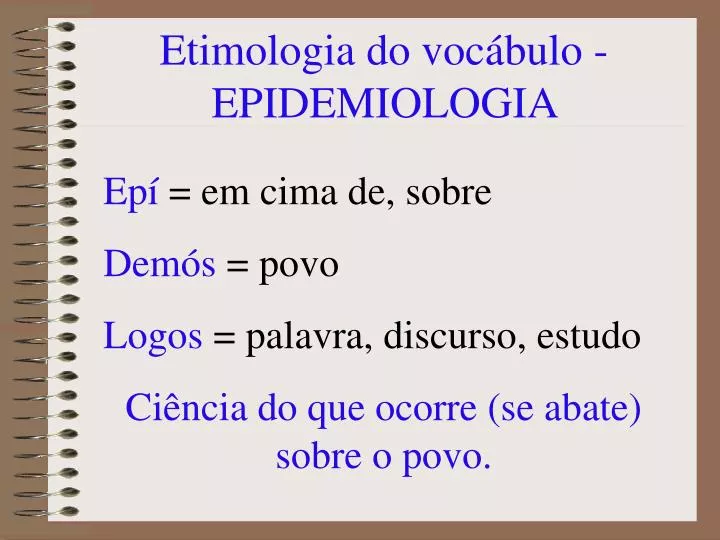 etimologia do voc bulo epidemiologia