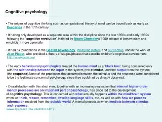 Cognitive psychology