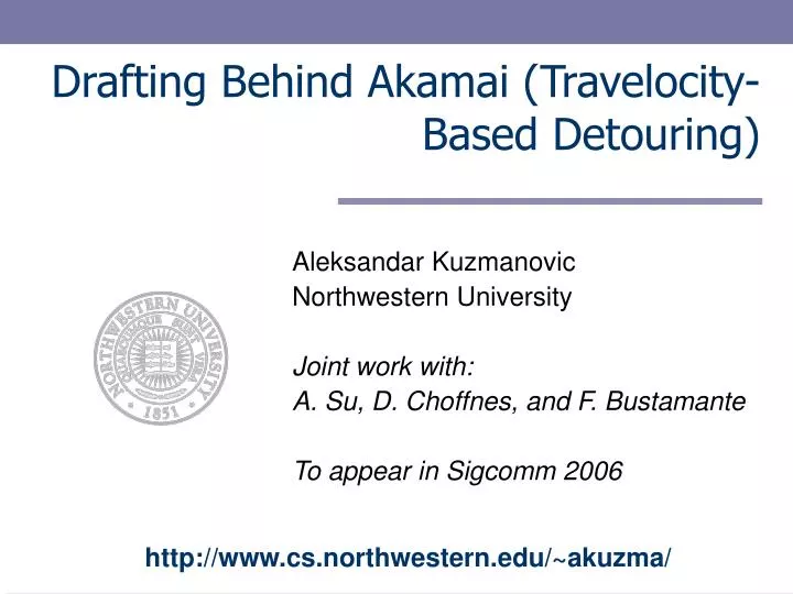 drafting behind akamai travelocity based detouring