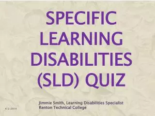 Specific Learning Disabilities (SLD) Quiz