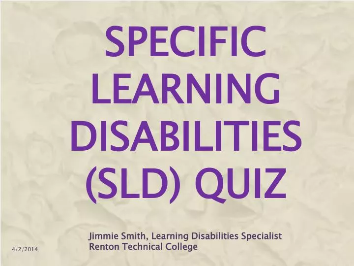 specific learning disabilities sld quiz