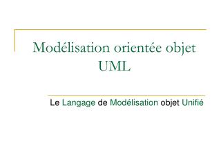 mod lisation orient e objet uml