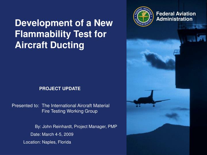 development of a new flammability test for aircraft ducting