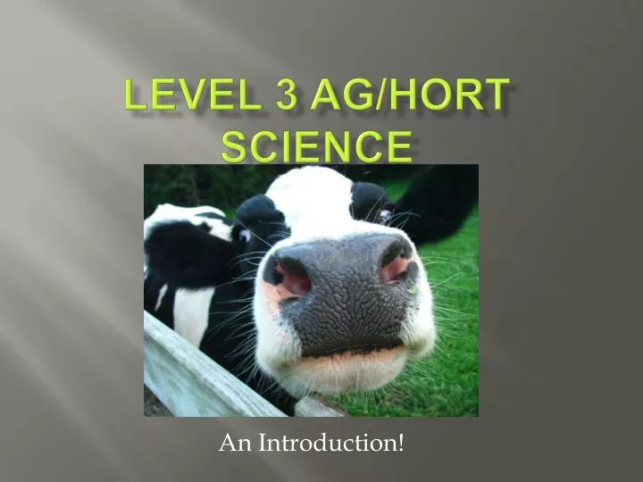 level 3 ag hort science