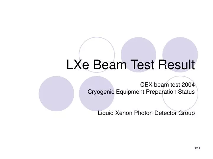 lxe beam test result