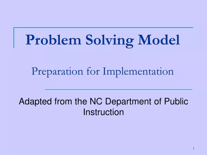 problem solving model preparation for implementation