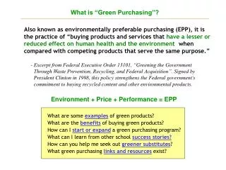 What is “Green Purchasing”?