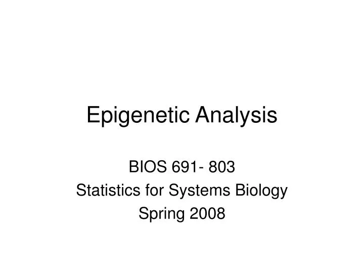 epigenetic analysis