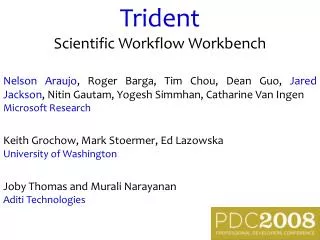 Trident Scientific Workflow Workbench