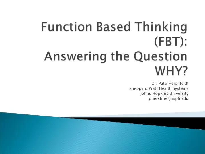 dr patti hershfeldt sheppard pratt health system johns hopkins university phershfe@jhsph edu