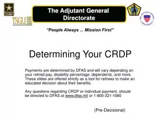 Determining Your CRDP
