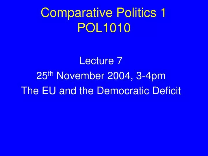 comparative politics 1 pol1010