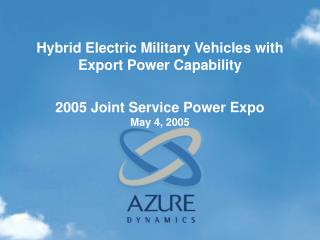 2005 Joint Service Power Expo May 4, 2005